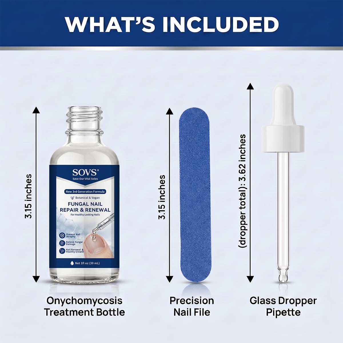 SOVS Fungal Nail Repair & Renewal Solution — For Fingernails & Toenails