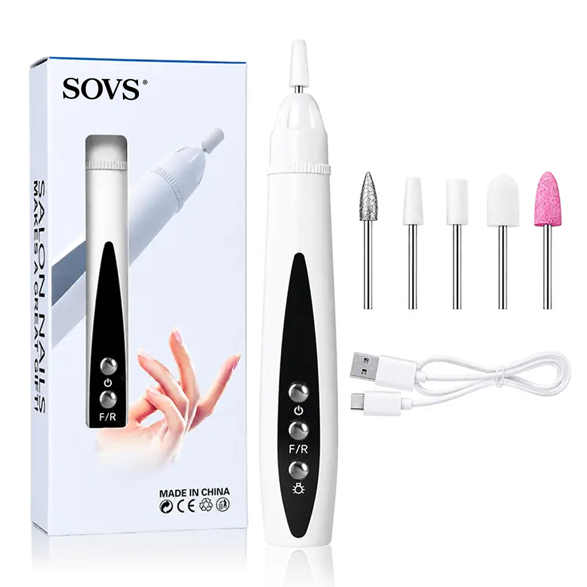 SOVS Professional Electric Nail Drill Pen | Nail Care Tool for Preparing Thickened Nails Before Treatment