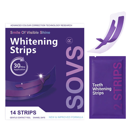SOVS Purple Teeth Whitening Strips – Purple Color Correction Technology for a Brighter-Looking Smile