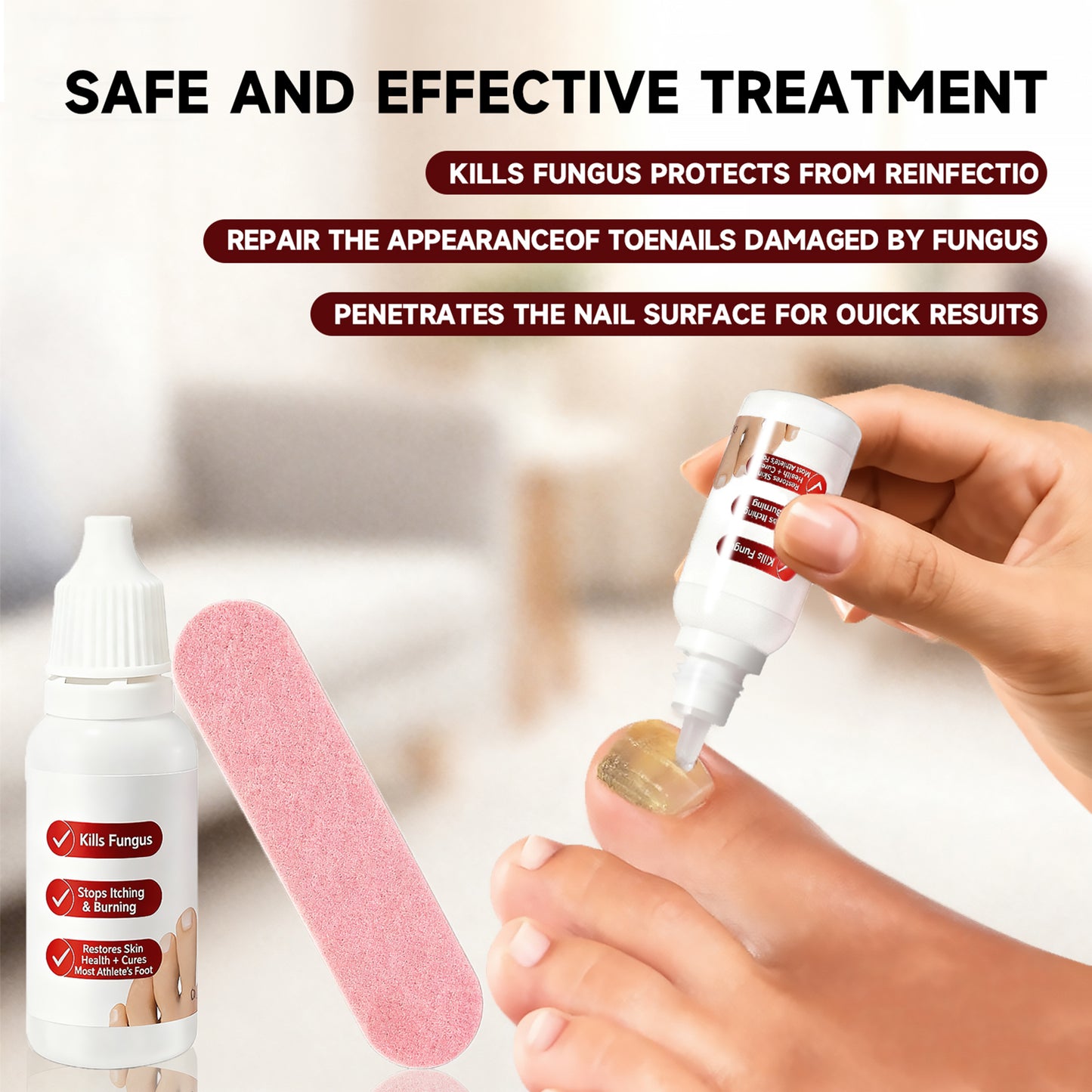 Toenail Treatment,Gentle Formula, Effectively Improves Nails for a More Beautiful Appearance