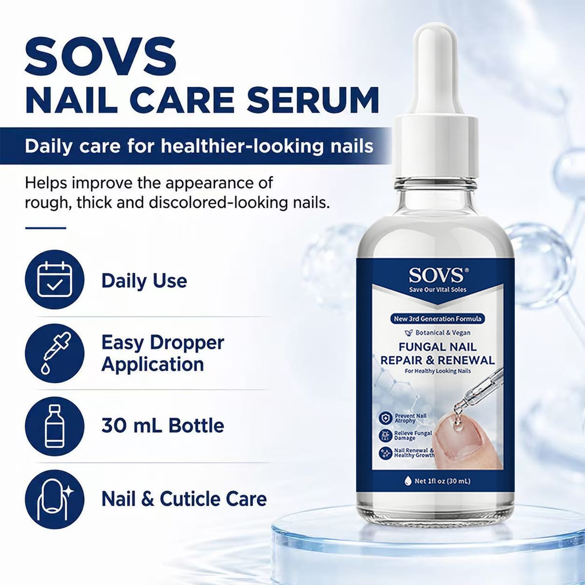 SOVS Fungal Nail Repair & Renewal Solution — For Fingernails & Toenails