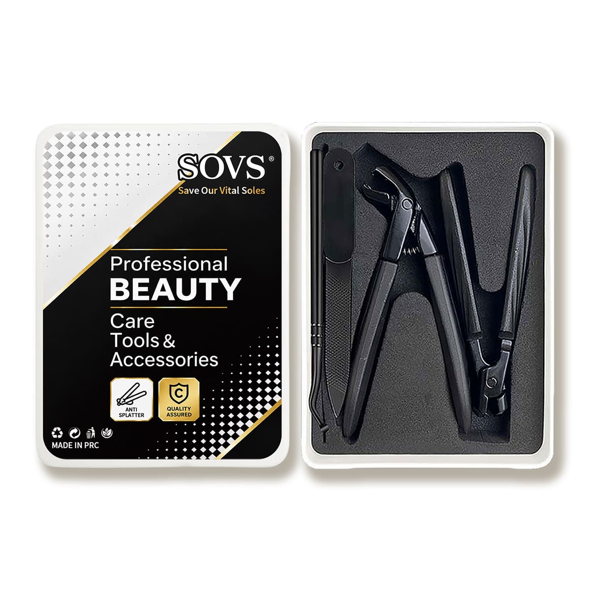 SOVS Professional Nail Care Tool Set — 4-Piece Complete Kit